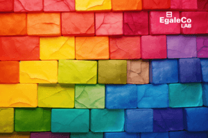 Foto de una pared de ladrillos de colores simbolizando la bandera LGTBI como metáfora de las medidas LGTBI