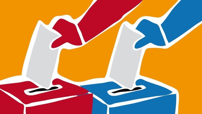 lustración de urnas y voto para representar la comunicación política con perspectiva de género en campañas electorales.